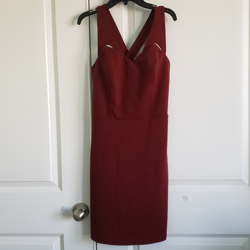 Jack by BB Dokota Sexy Cut-Out Crossover Red Dress